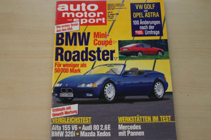 Deckblatt Auto Motor und Sport (18/1992)